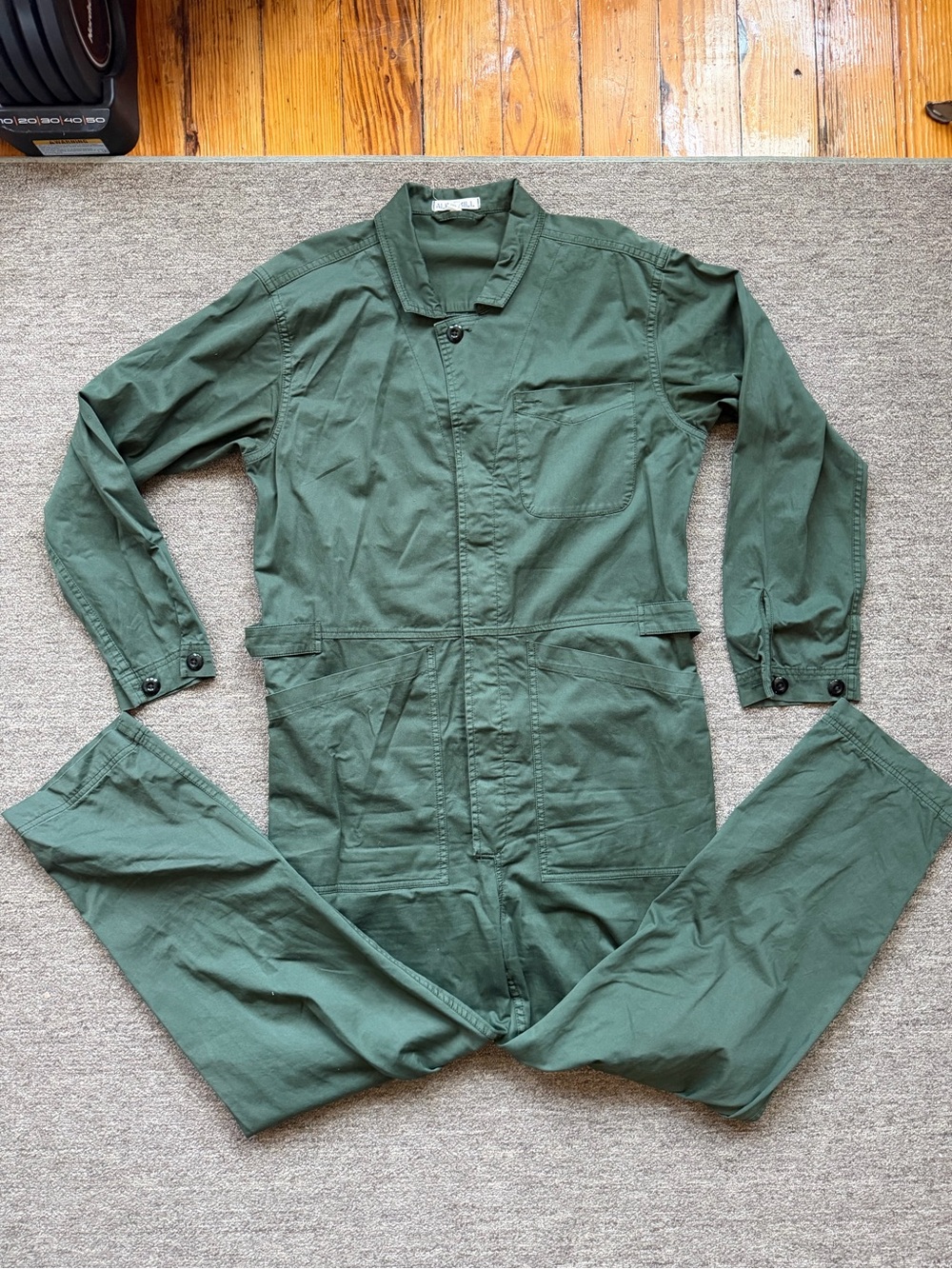 Alex Mill evergreen standard long sleeve jumpsuit, size Large, EUC